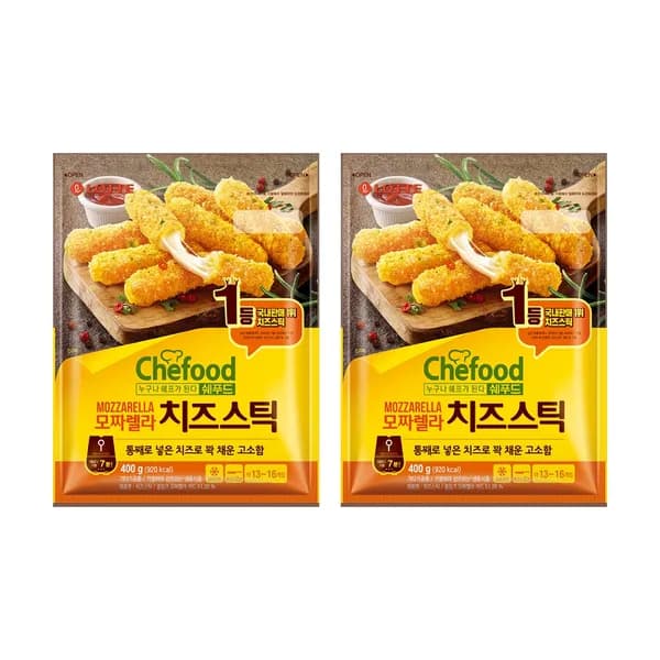 롯데웰푸드 쉐푸드 모짜렐라 치즈스틱 400g 2개 롯데웰푸드 쉐푸드 모짜렐라 치즈스틱 400g 2개