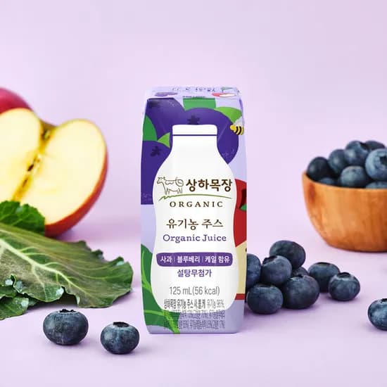 매일유업 상하목장 사과블루베리케일 유기농 주스 125ml 24팩 매일유업 상하목장 사과블루베리케일 유기농 주스 125ml 24팩